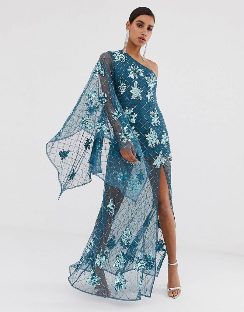 vestido largo para boda de noche