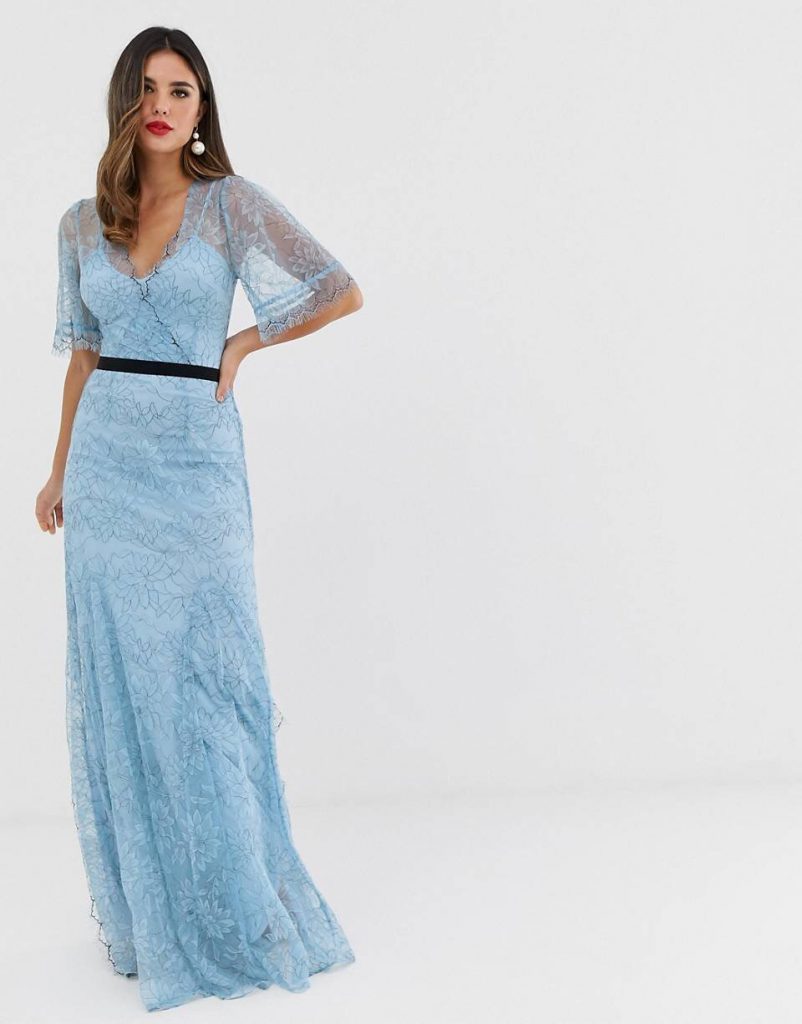 vestido largo para boda de noche